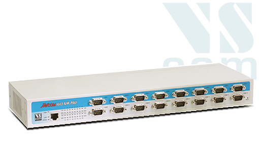 VScom NetCom 1611RM PRO, a 16 port Serial Device Server for Ethernet/TCP to RS232, for 19-inch and AC power supply