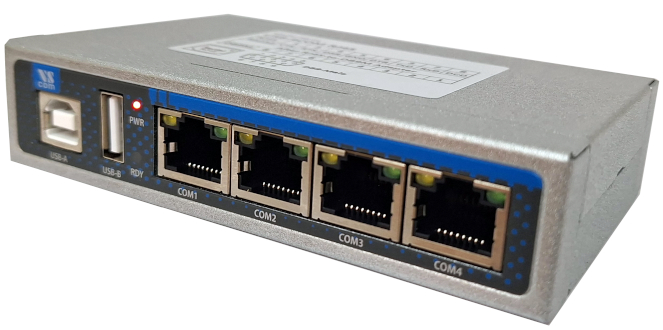 VScom USB-4COM RJ45, a quad port USB-to-Serial RS232 adapter