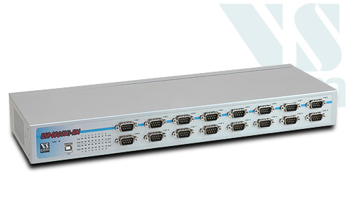 Vscom USB-16COMi-RM, an USB to 16 x RS232/422/485 serial port converter DB9 connector, rackmount chassis