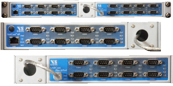 VScom NetCom+ (Plus) 1611, a sixteen port Serial Device Server for Ethernet/TCP to RS232