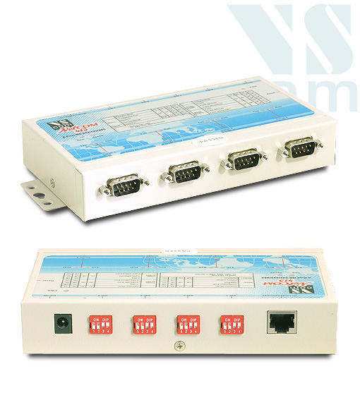 VScom NetCom 413, a 4 port Serial Device Server for Ethernet/TCP to RS232/422/485