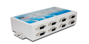 VScom NetCom 811, an 8 port Serial Device Server for Ethernet/TCP to RS232